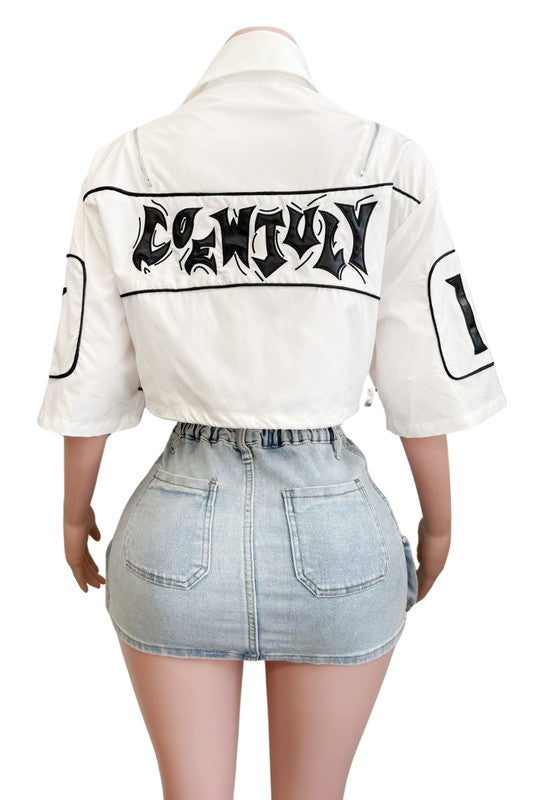 Women's Cropped Trucker Top