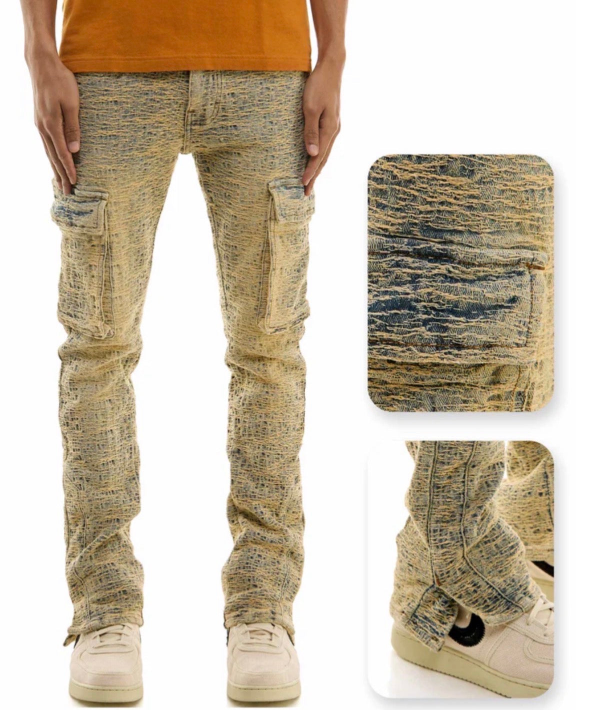 Jacquard Cargo Jeans