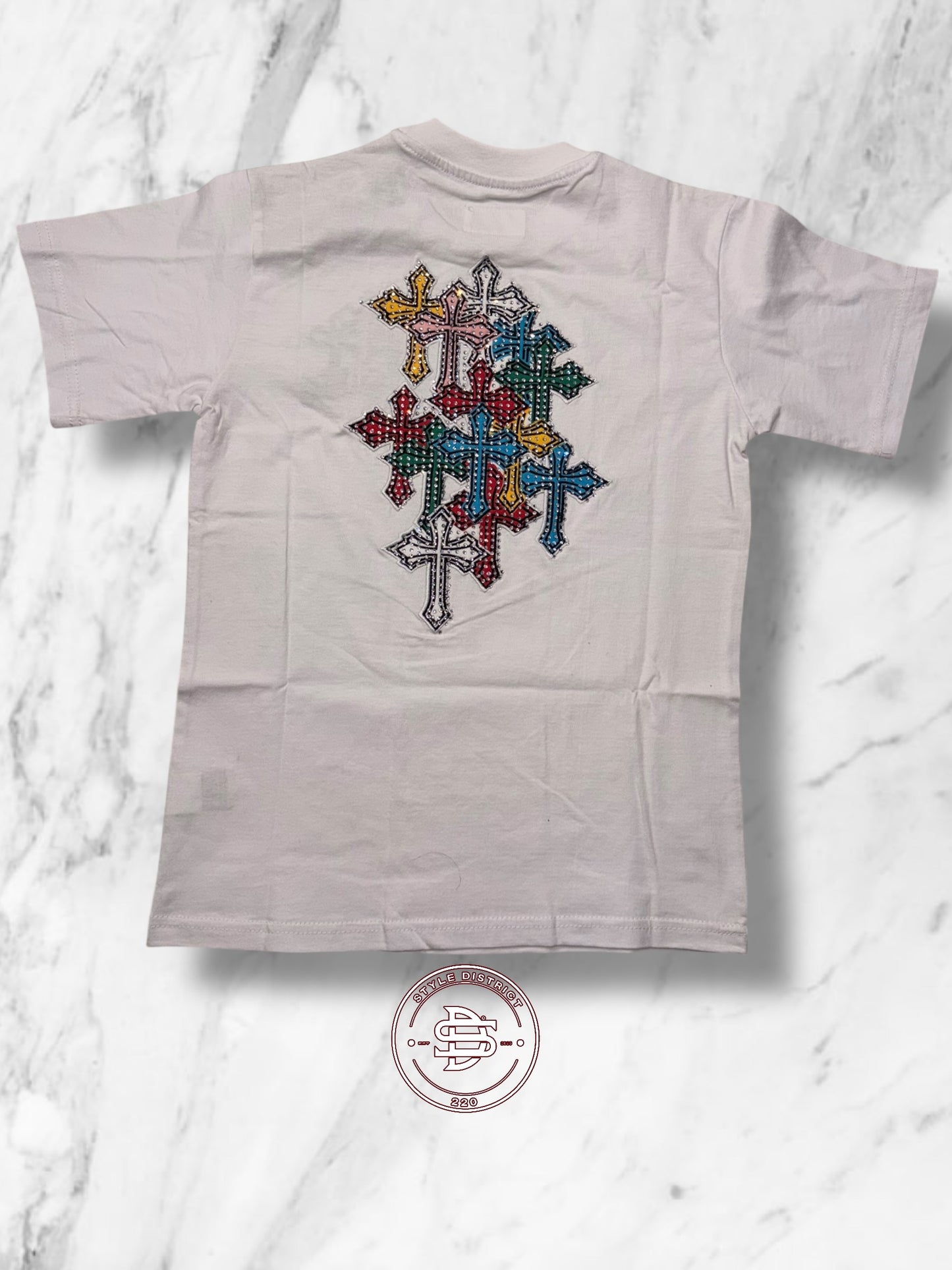 Youth Crystalized Cross Tee