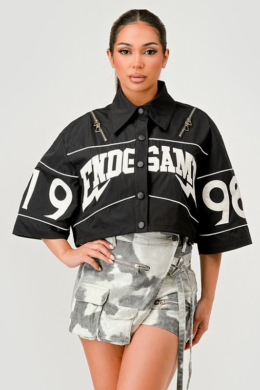 Women's Cropped Trucker Top