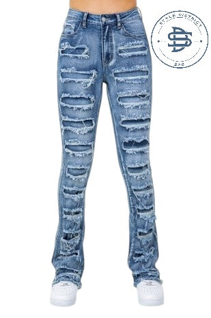 Distressed Stacked Jeans