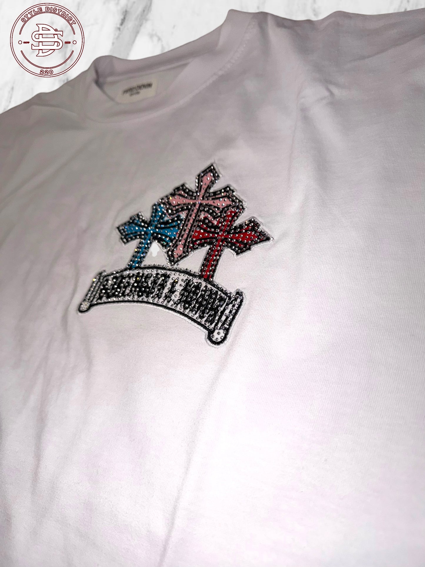 Crystalized Cross Shirt
