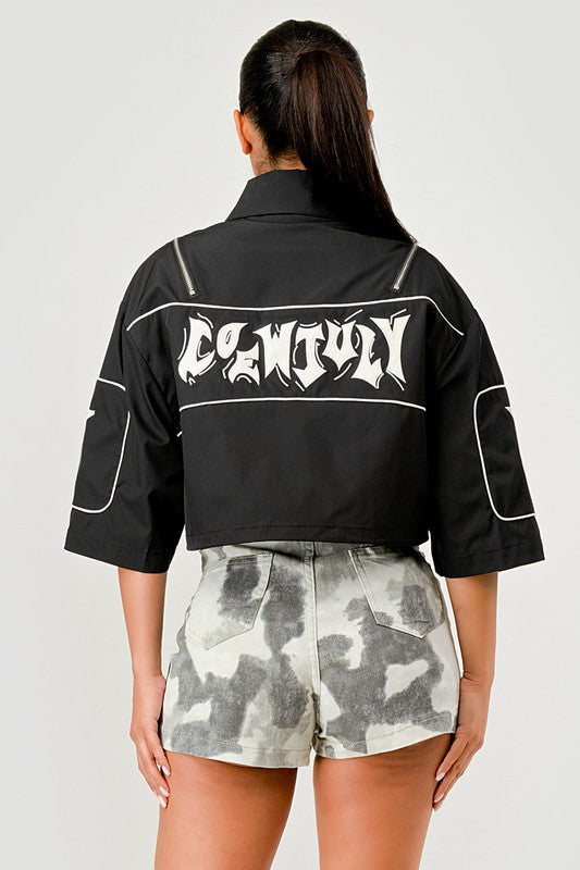 Women's Cropped Trucker Top