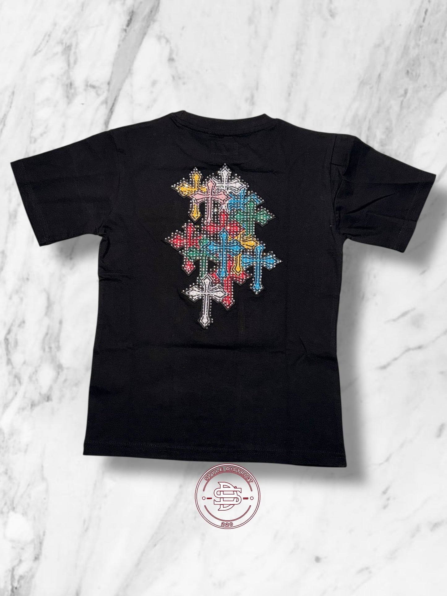 Youth Crystalized Cross Tee