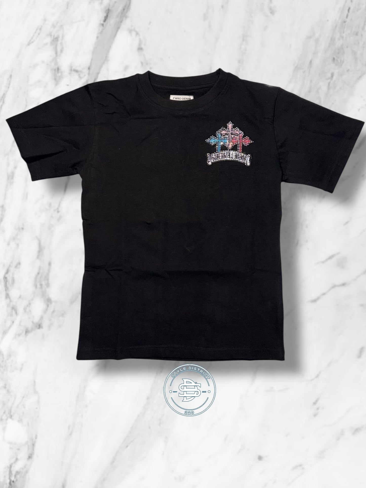 Youth Crystalized Cross Tee