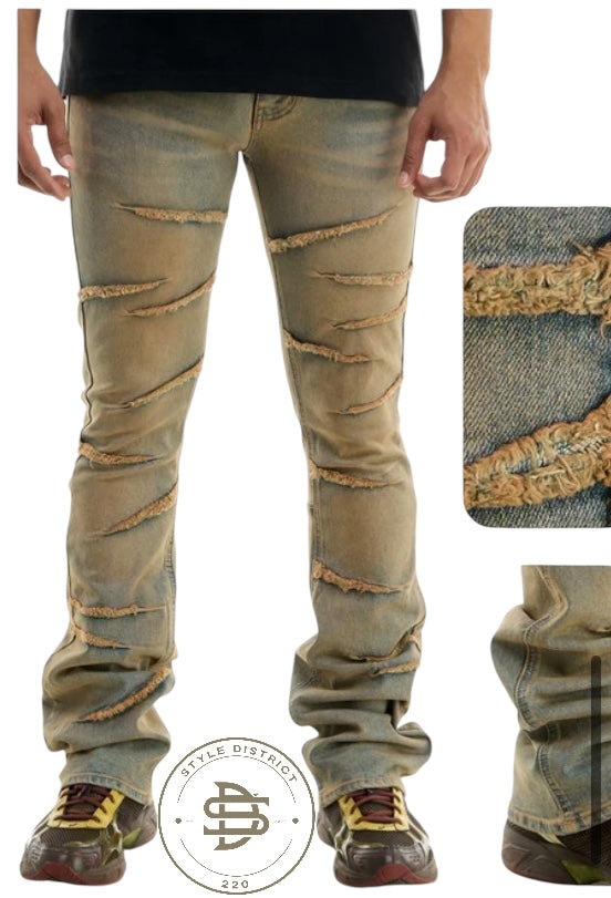Raw Edged Flare Jeans