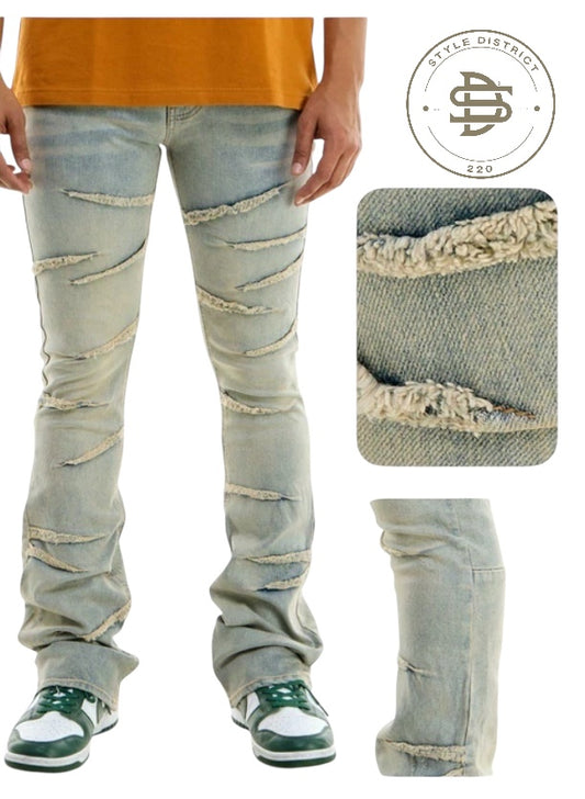 Raw Edged Flare Jeans