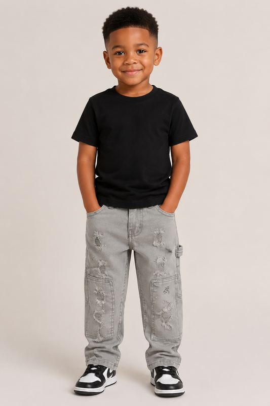 Distressed Cargo Skinny Jeans