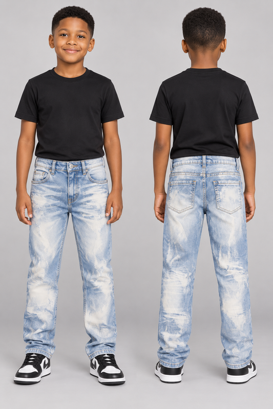 Boys Medium Wash Distressed Jeans